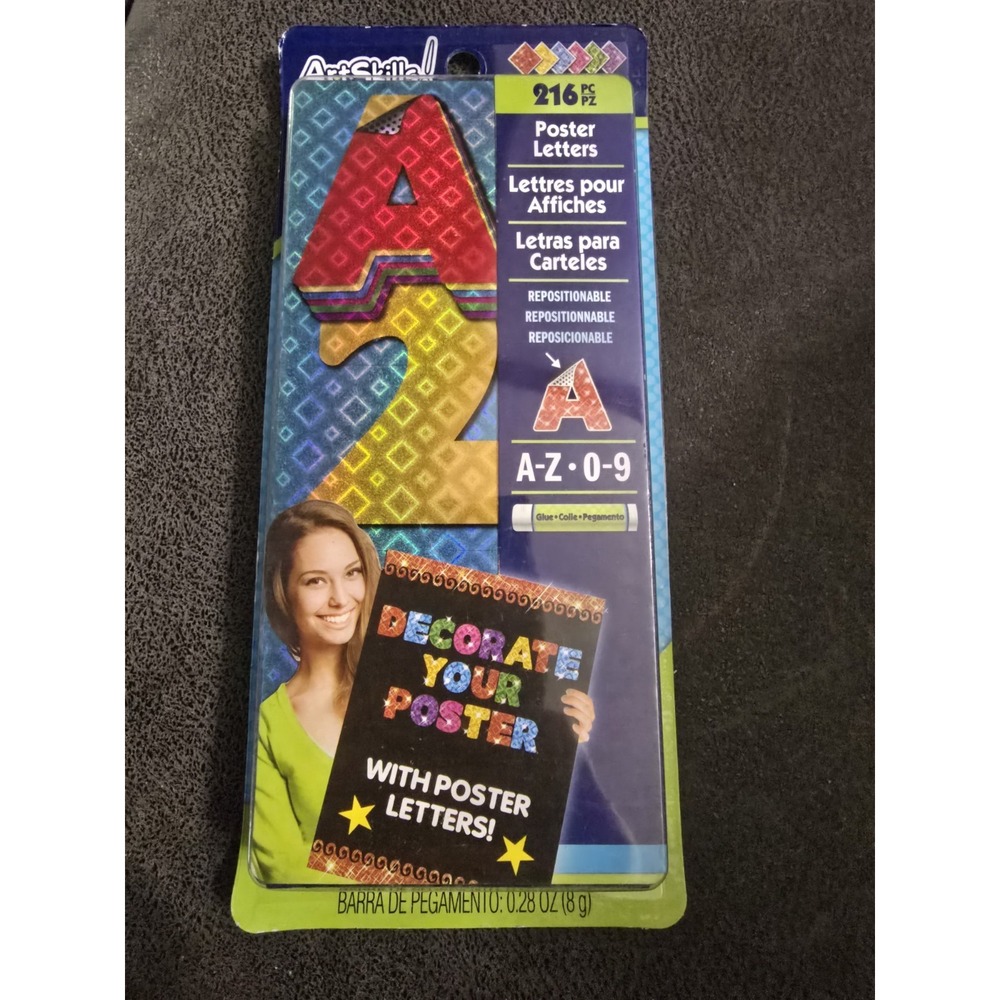 Artskills Quick Letter & Number Pads, Shinny , Repositionable-New In Package‎